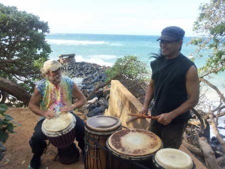 drumming at Paia Bay, Maui