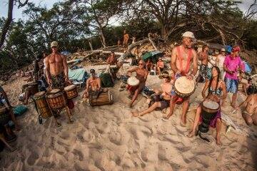 Maui Little Beach drum circle and dance party